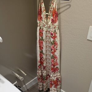 Floral Maxi Dress - Pink and Cream